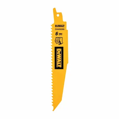 DEWALT Reciprocating Saw Blade: 6 Teeth per Inch, 6 in Blade Lg, 0.06 in Blade Thick - General Purpose Blades