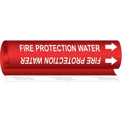 BRADY Fire Protection Water Wrap-Around Pipe Marker - Fire Protection Water Wrap-Around Pipe Markers