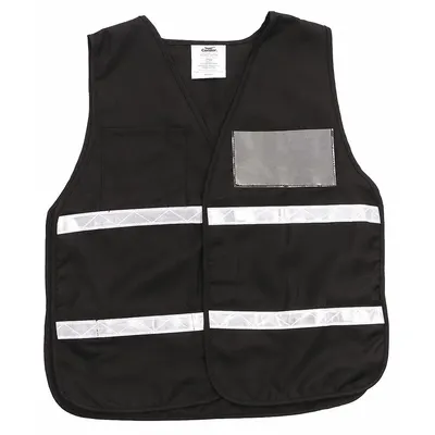 CONDOR Safety Vest: Black, Polyester, Hook-and-Loop, Universal Vest Size - Legend Insert Safety Vest
