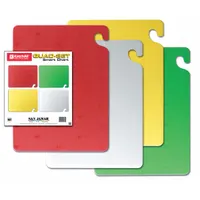 SAN JAMAR Cutting Board Set: 18 in Overall Lg, 12 in Overall Wd, Green/Red/White/Yellow, Co-Polymer (MPN CB1218QS)