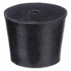 APPROVED VENDOR Natural Rubber Stopper, Size 5, Black, 27 mm Top Dia, 23 mm Bottom Dia, 25 mm Height, RST5-H