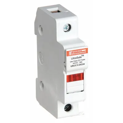MERSEN Fuse Block: Finger-Safe, 1 Pole, DIN Rail Mounting - UL Class CC Fuse Blocks