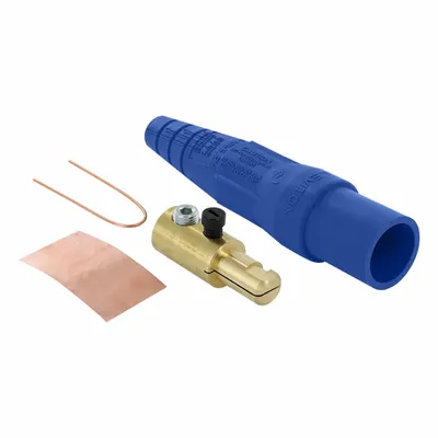 LEVITON Single Pole Inline: Male, Blue, 600V AC/600V DC, 400 A, Single Set Screw Termination - Plugs with Set Screw Terminations