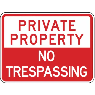 LYLE Traffic Sign: Aluminum, Mounting Holes Sign Mounting, 18 in Nominal Sign Size - Private Property No Trespassing Signs