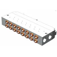 Valve Manifold: 8 Ports, Side Port, 0.12 Coefficient of Volume (Cv), Aluminum, Exhaust Port Included (MPN SS5YJ3-32P-08-N3T)