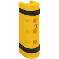 RACK SENTRY Pallet Rack Guard: Strap-On, On Upright, 3 in x 5 1/4 in x 18 in, Thermoplastic, Yellow (MPN RS75)