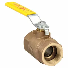 This APOLLO manual two-way ball valve is constructed of bronze with a two-piece body and standard port. It features FNPT x FNPT connections, PTFE seats, and a lever handle. Suitable for on-off or redirecting flow in water, oil, and gas lines in commercial and industrial piping systems.