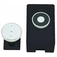 Wall-mounted electromagnetic door holder in bronze finish. Fail Safe failure mode releases the door upon power loss, allowing automatic closure. Used in commercial and industrial buildings for fire-rated door control.