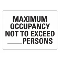 Aluminum Maximum Occupancy Sign: Aluminum, Mounting Holes Sign Mounting, Not Retroreflective (MPN LCU1-0151-NA_14x10)