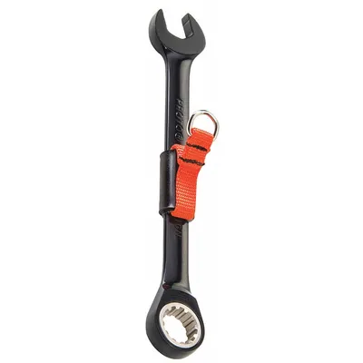 PROTO Combination Wrench: Alloy Steel, Black Chrome, 19 mm Head Size, 9 3/4 in Overall Lg - Metric Tether-Ready Spline Ratcheting Combination Wrenches