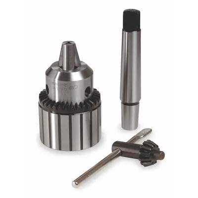MILWAUKEE Drill Chuck: MT3, 3/16 in to 3/4 in Capacity, 48-66-3160/48-66-4020 Key - High-Precision Taper-Mount Keyed Drill Chucks