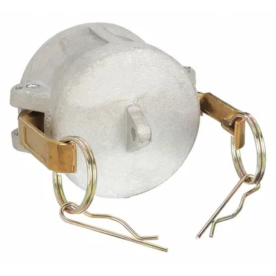 OEM Dust Cap: 4 in Coupling Size, 100 psi Max. Working Pressure @ 70 F, 3 1/32 in Overall Lg - Type DC Aluminum Cam & Groove Dust Caps