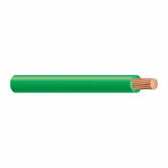 Single-conductor copper building wire, 12 AWG stranded, with green THHN/THWN-2 insulation rated for 600 V. Suitable for general-purpose power and lighting circuits in conduit or raceway installations in dry and wet locations. Length: 1,000 ft.