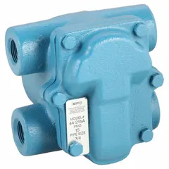 Cast iron H-pattern float and thermostatic steam trap with 3/4 in FNPT connection. Maximum capacity of 2,175 lb/hr at 15 psi and maximum temperature of 450°F. Stainless steel float. Designed for horizontal installation. Used to discharge condensate and non-condensable gases from steam lines in heating systems and process mains.