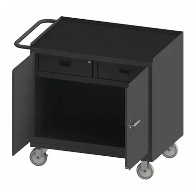 DURHAM MFG Mobile Cabinet Workbench: 36 in x 24 in, Rubber, 1,200 lb Overall Load Capacity - Mobile Cabinet Benches with Drawers