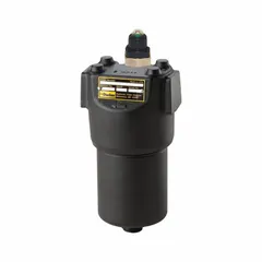 This pressure filter assembly is designed for hydraulic pressure lines, featuring Microglass filter media. It has a maximum pressure rating of 7,000 psi and includes an SAE #8 port connection. Typical applications include protecting downstream components in high-pressure hydraulic systems.