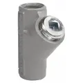 Vertical sealing fitting for 25% fill applications, constructed of iron with 3/4 in trade size and female-to-female NPT threaded connections (3/4 in FNPT x 3/4 in FNPT). Overall length 3 11/16 in. cCSAus Certified for Class III hazardous locations. Used to seal conduit systems against passage of gases, vapors, or flames.