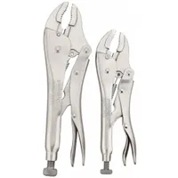 Locking Pliers Set: Curved, 1 1/2 in_1 7/8 in Max Jaw Opening, 7 in_10 in Overall Lg, Plain Grip (MPN 1771879)