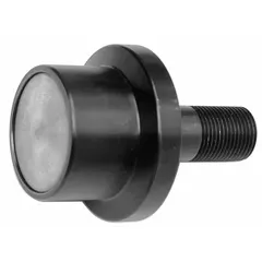 Flanged stud track roller with tapered roller design. Roller width 44 mm. Supports radial and axial loads in linear motion systems, conveyor tracks, and cam follower applications.