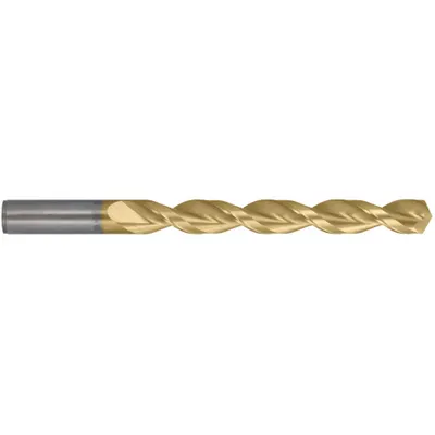 CLEVELAND Jobber Length Drill Bit: #30, 135° Split Point, TiN-Coated Cobalt - Cobalt Jobber-Length Drill Bits for Deep Hole-Drilling