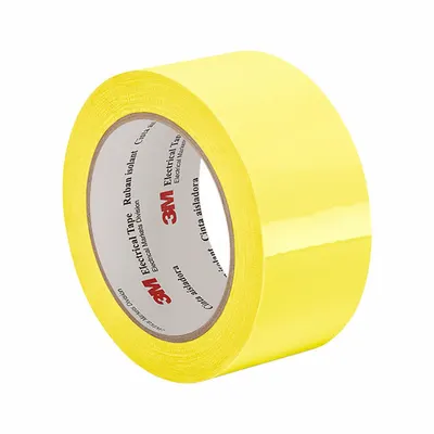 3M Electrical Tape: 2 in Wd, 72 yd Lg, 1 mil Thick, Polyester Film, Acrylic - Abrasion-Resistant Electrical Tape