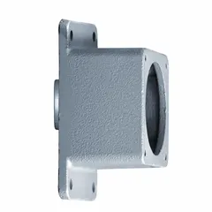 Aluminum back box for housing electrical receptacles. Rated 30 A with a 0.75-inch straight hub configuration. Suitable for use in industrial environments requiring a corrosion-resistant enclosure.
