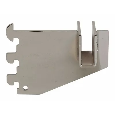 ECONOCO Rectangular Tubing Bracket: Single, 1 in Slot Spacing, 1/2 in Slot Lg, Chrome - Tubing Brackets for Slotted-Standard Shelving