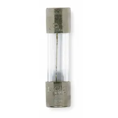 Time-delay cylindrical fuse rated 2.5 A and 250 V AC, with a 5 mm x 20 mm body. Provides overcurrent protection with delayed response to tolerate inrush currents. Suitable for use in control panels, power supplies, and lighting circuits.