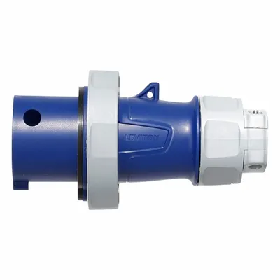 LEVITON Pin and Sleeve Plug: Blue, 250V AC, Three Phase, 30 A, 3 Pole, 4 Wire - Washdown-Rated Plugs