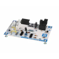Defrost control board for heat pump systems, managing defrost cycles to prevent ice accumulation on outdoor coils. Initiates and terminates defrost based on temperature and time settings. Used as a replacement part in HVAC systems.