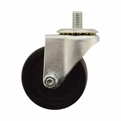 Swivel caster with threaded stem mounting and no brake, featuring a silver frame. Designed for use with Joerns healthcare beds, including the Ultracare model. Provides mobility and positioning for patient beds in medical facilities.