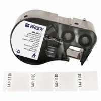 Wraparound Label: 1 in x 1 in, Self-Extinguishing Vinyl, White (Matte), 260 Labels Included (MPN M4-49-417)