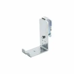 This wall mount j-hook is constructed from zinc-plated steel with a silver finish. It is designed for screw-on attachment to walls for routing and supporting cable bundles in structured cabling systems. The j-hook does not include a locking latch.