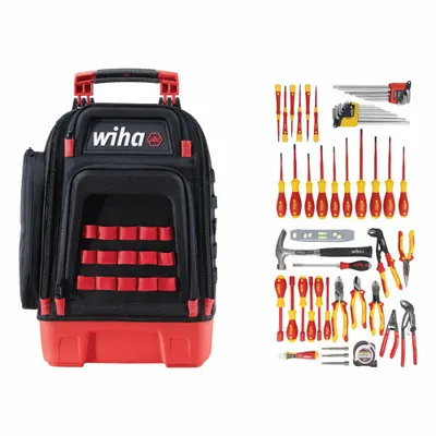 WIHA Master Electrician Insulated Tool Kit: Insulated, 59 Total Pcs - Tool Sets with Tool Backpack