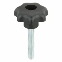 KIPP Hand Knob: 7 Point, Plastic w/ Steel Thread, M6 Thread, 35 mm Thread Lg, 32 mm Dia (MPN K0155.4061X35)