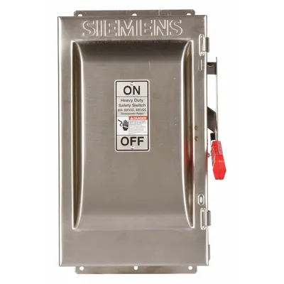 Siemens Safety Switch: Fusible, 60 A, Three Phase, 600V AC, 304 Stainless Steel - Fusible Safety Switches