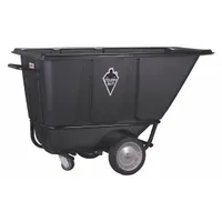 TOUGH GUY Tilt Truck: 13.5 cu ft, 1,400 lb, 65 in L x 29 1/2 in W x 37 1/4 in H, Black, Flat