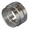 Steel straight union for connecting two threaded conduits in a straight line. Female-to-female configuration with 2 in FNPT connections. Zinc-plated finish for corrosion resistance.