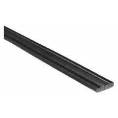 This flat ribbed-section foam rubber seal is made from EPDM in black. It features a self-adhesive mounting with standard adhesive bond. With an overall length of 100 ft and width of 1/2 in, it is suitable for weatherproofing, vibration damping, and gap sealing in enclosures, doors, and panels.