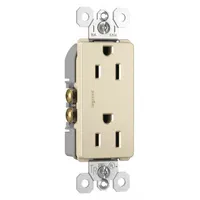 LEGRAND Receptacle: Duplex, 5-15, Light Almond, 125V AC, 15 A, 2 Pole / 3 Wire (MPN 885TRLA)