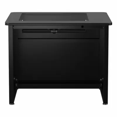 VERSADESK Computer Desk: Wood, Black Matrix, 0 Drawers, 36 in Overall Wd - Downview Computer Desk