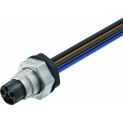 MURRELEKTRONIK MQ15 Receptacle, X-Coded, 4-Pin, 0.5m Lead, IP67 - MQ15 Receptacles for Power Applications