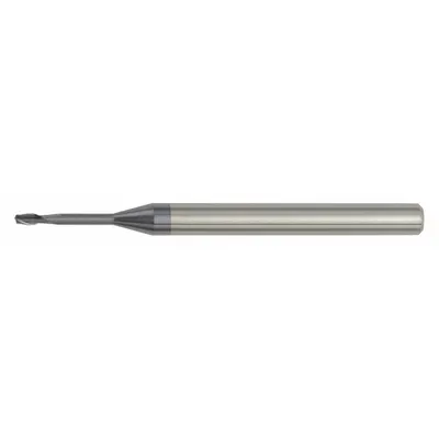 WIDIA HANITA Square End Mill: Carbide, TiAlN Coated, 2 Flute, 2 mm Mill Dia, 3 mm LOC - Pencil-Neck Carbide Square End Mills for Hardened Materials