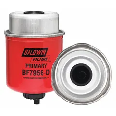 Can-type fuel/water separator cartridge with cellulose media and attached grommet. Overall length 5 in, outside diameter 3 1/2 in, inside diameter 1 3/16 in. Used in diesel engine fuel systems to separate water and contaminants.