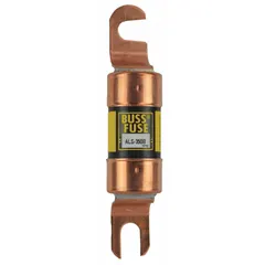 Bolt-on fuse from the ALS series rated 350 A at 48 V DC. Fast-acting, general purpose, non-indicating design. Suitable for overcurrent protection in DC power circuits such as those found in industrial vehicles and material handling equipment.