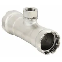 VIEGA MEGAPRESS Crimp Tee Fitting: 1 in Pipe x 1 in Pipe x 3/4 in Pipe Size, FKM (MPN 95195)