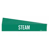 Pipe Marker: Steam, Green, White, Fits 8 in and Larger Pipe O.D., 1 Pipe Markers, 5 PK (MPN 7412-1HV-PK)