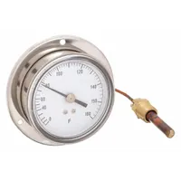 APPROVED VENDOR Analog Panel Mount Thermometer: 0°F to 160°F, ±1°F Scale Division, 3.5 in Dial Dia (MPN 13G232)