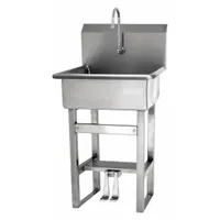 SANI-LAV Hand Sink: 46 1/2 in Overall Ht, 20 in Bowl Lg, 9 in Bowl Dp, 0.5 gpm Flow Rate, 16 ga (MPN 524-0.5)
