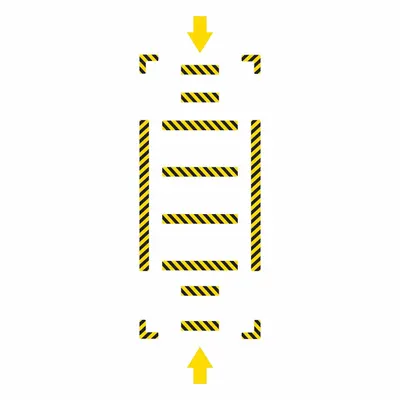 SLIP GARD Floor Marking Tape Kit: Arrow, Striped, Yellow, No Legend, 24 in x 48 in - Arrow-Shaped Floor Marking Tape